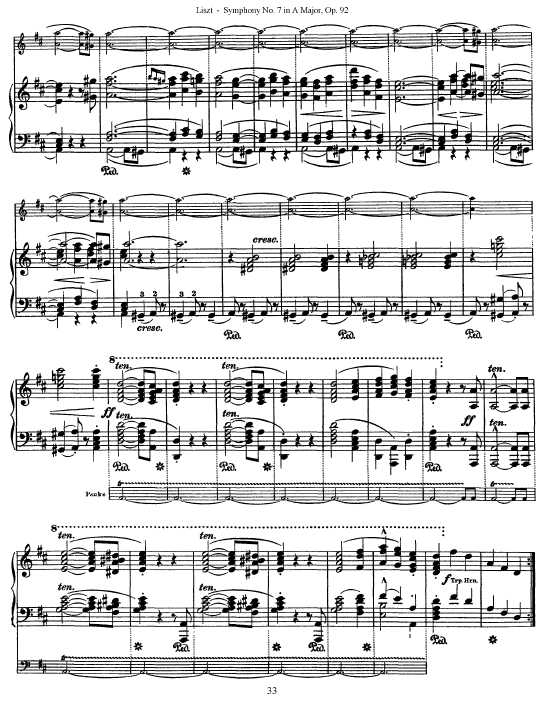 A大调第七交响曲 Symphony No.7 in A Major Op.92钢琴谱