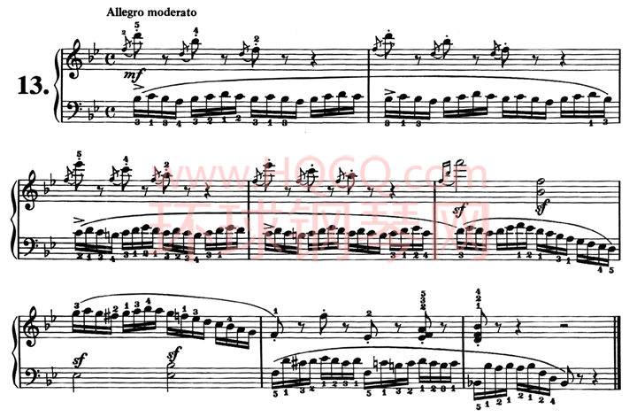 车尔尼821钢琴八小节练习曲160首钢琴谱