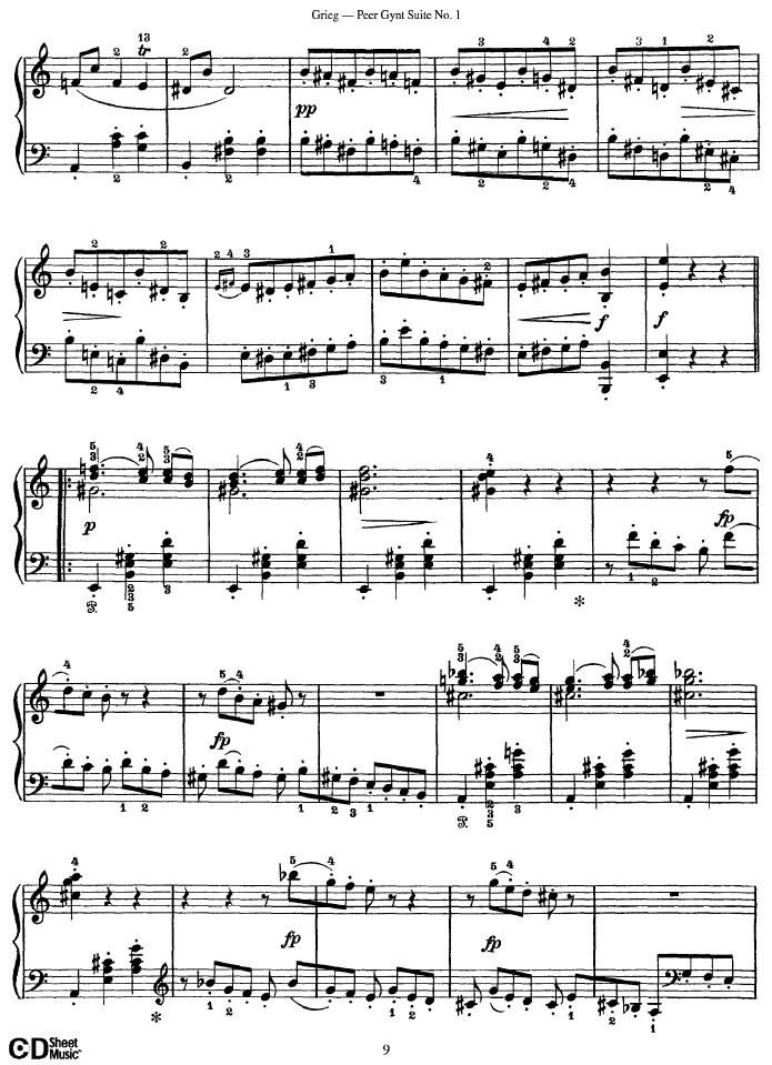 Peer Gynt Suite No.1 Op.46钢琴谱