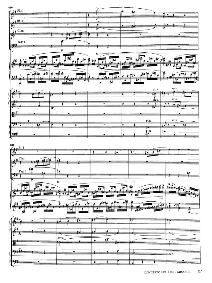 e小调第一钢琴协奏曲 Op.11 Piano Concerto No.1 in e Minor Op.11钢琴谱