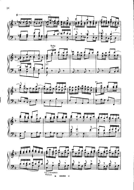 F大调第二勃兰登堡协奏曲 Brandenburg Concerto No.2 in F Major BWV.1047钢琴谱