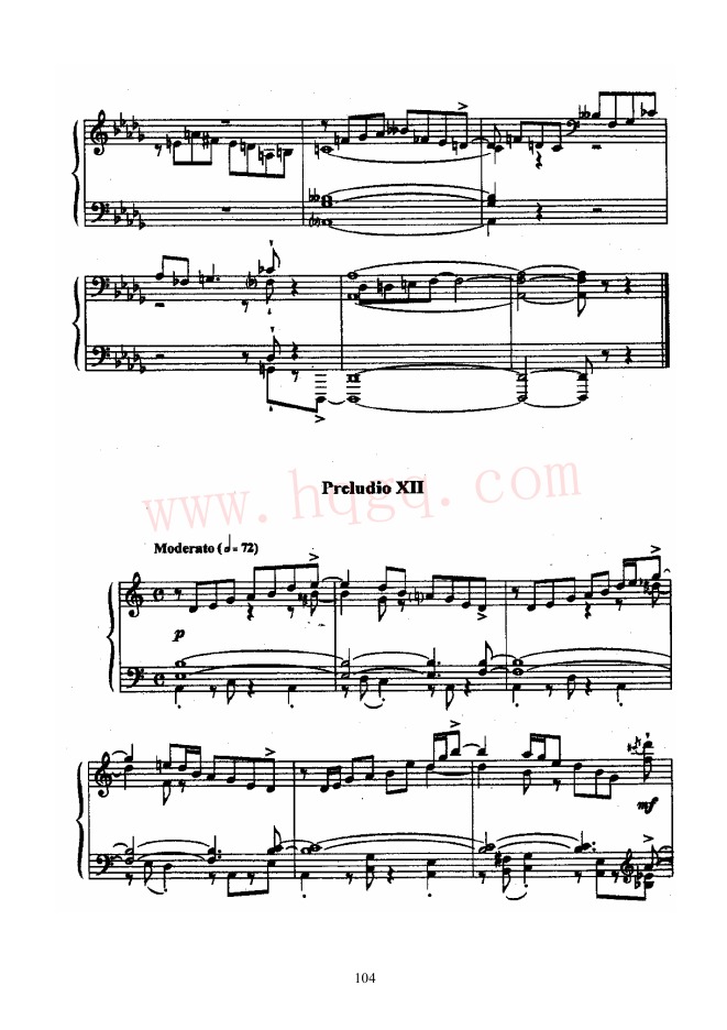 24首前奏曲与赋格钢琴谱