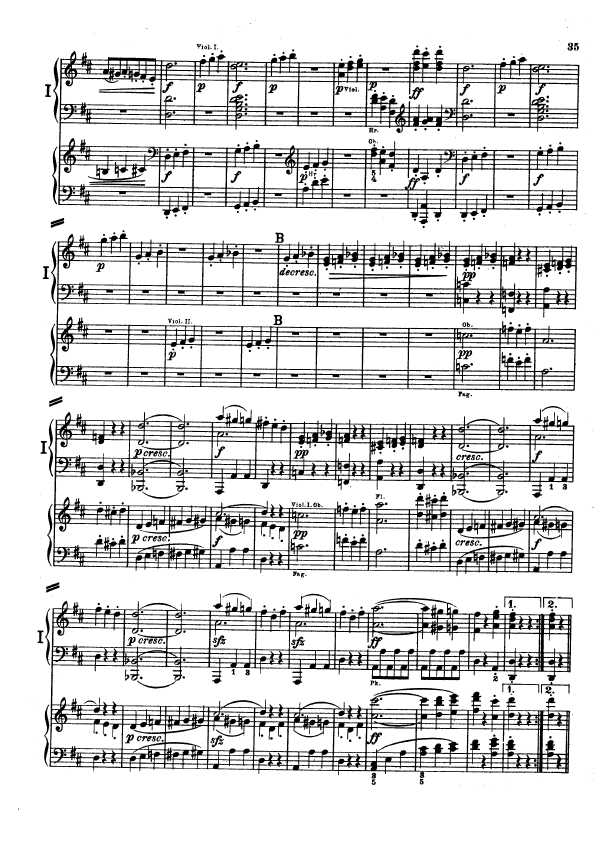 D大调第二交响曲 Symphony No.2 in D Major Op.36钢琴谱