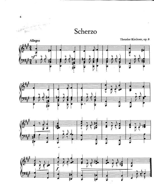 A大调第一谐谑曲 Scherzo No.1 in A Major Op.8钢琴谱