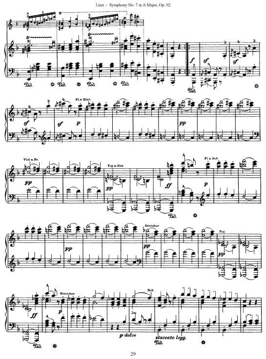 A大调第七交响曲 Symphony No.7 in A Major Op.92钢琴谱