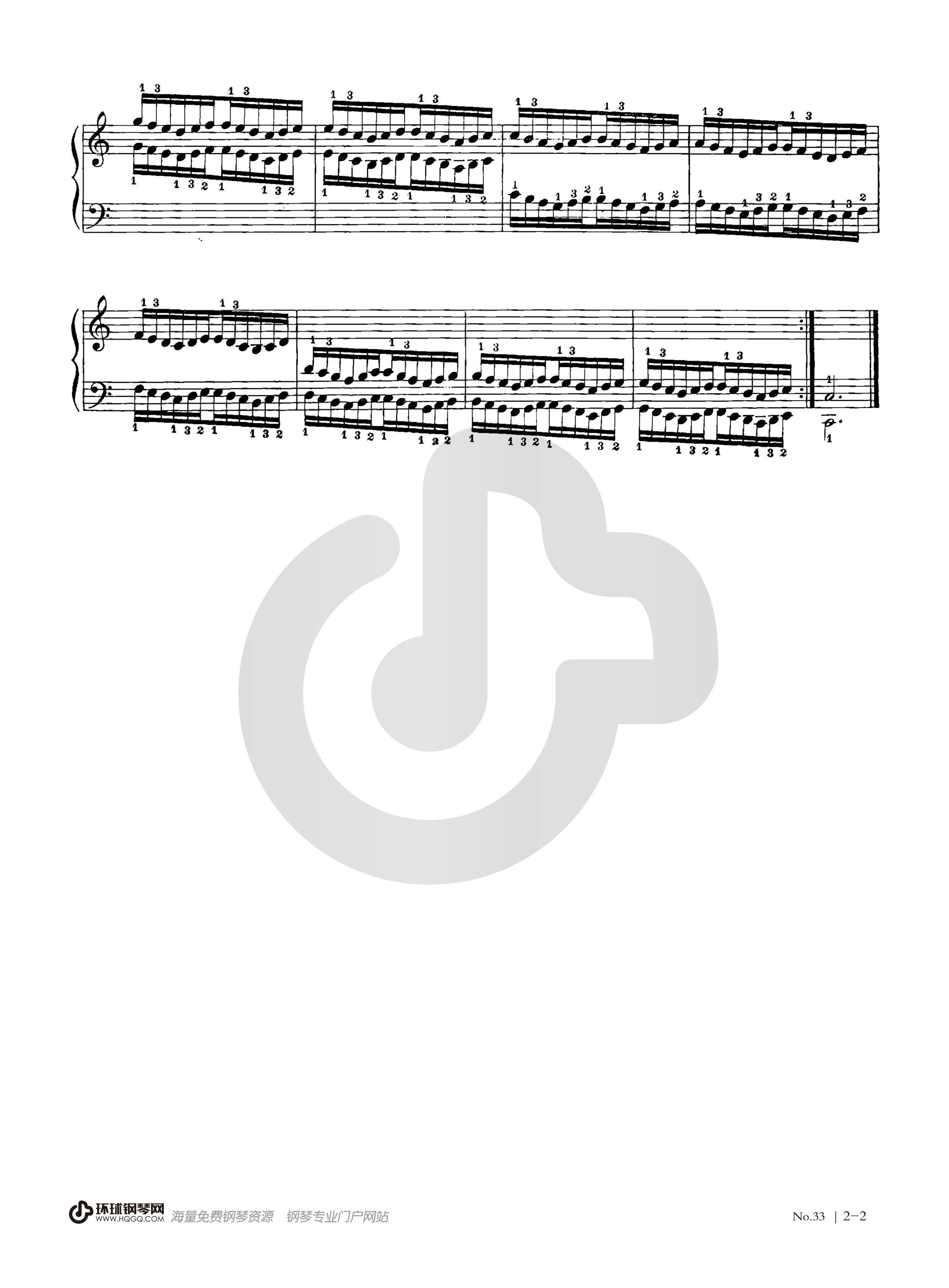 哈农钢琴练指法33钢琴谱