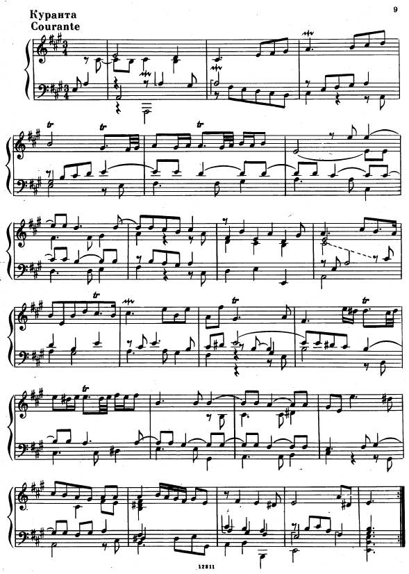 A大调第一组曲 Suite No.1 in A Major HWV 426钢琴谱