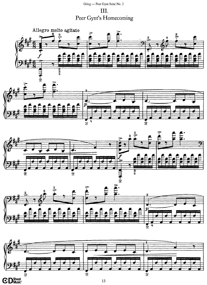 Peer Gynt Suite No.2 Op.55钢琴谱