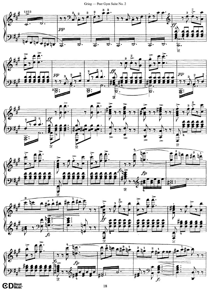 Peer Gynt Suite No.2 Op.55钢琴谱