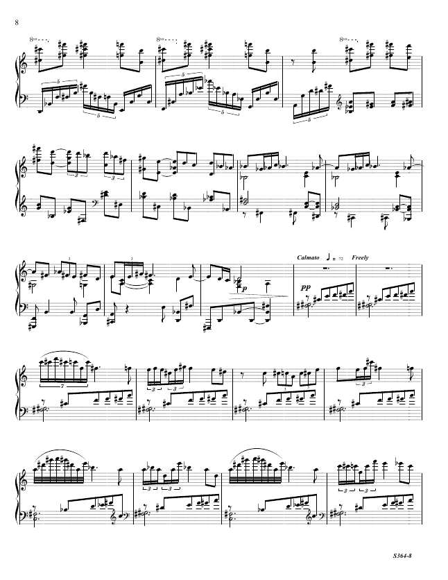 第八钢琴奏鸣曲 Piano Sonata No.8 S.364a Ornstein, Leo 里奥·奥恩斯坦钢琴谱