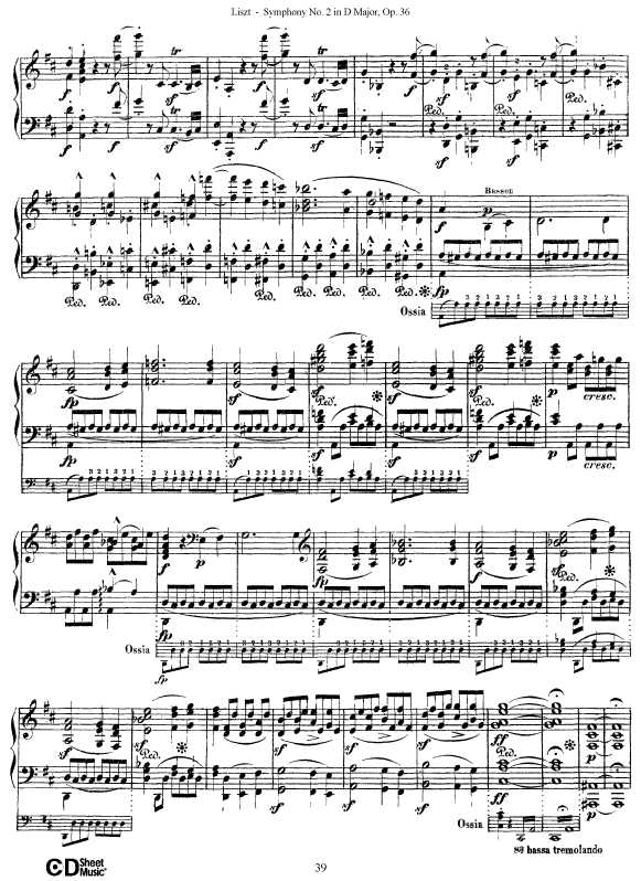 D大调第二交响曲 Symphony No.2 in D Major Op.36钢琴谱