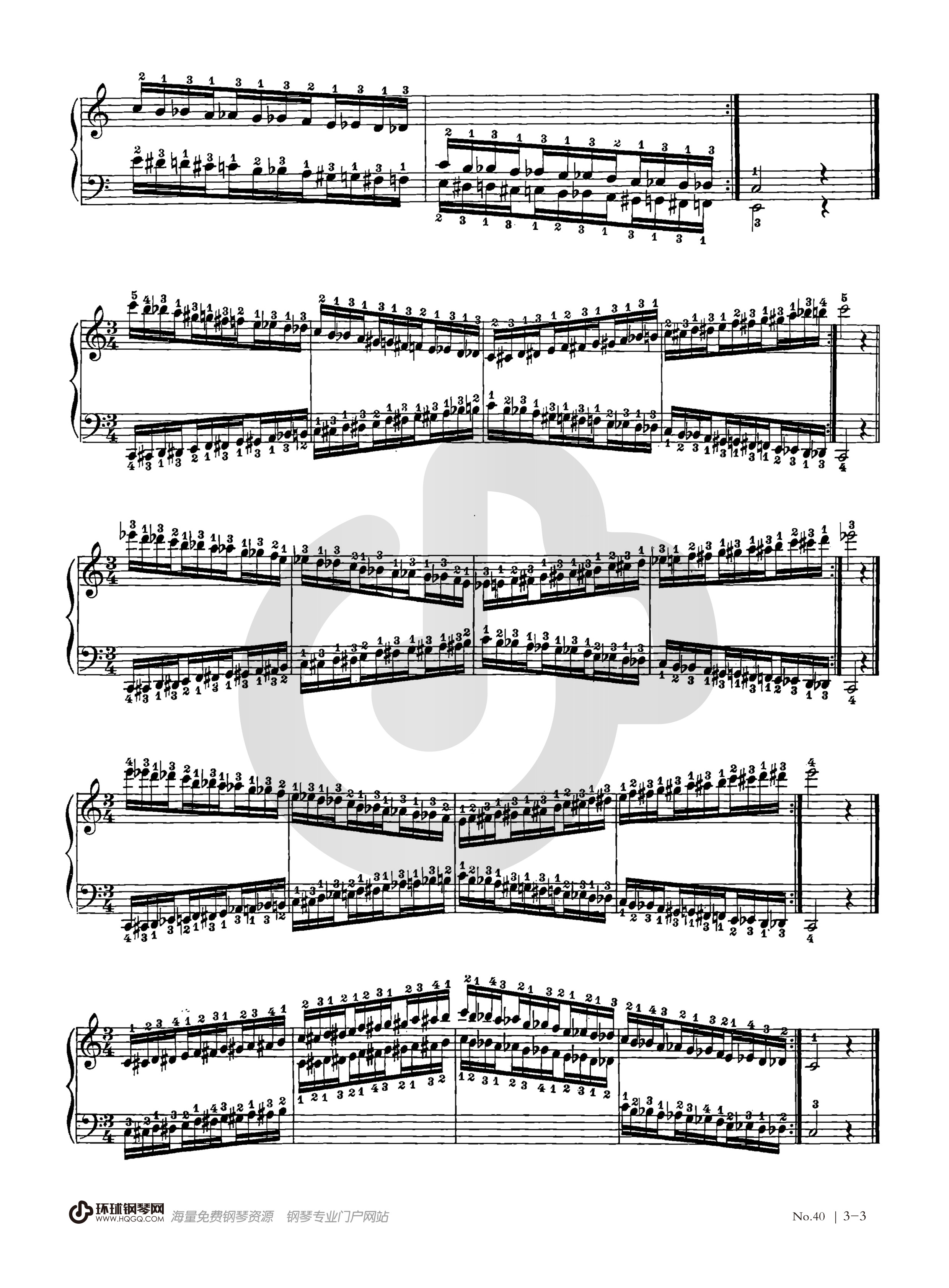 哈农钢琴练指法40钢琴谱