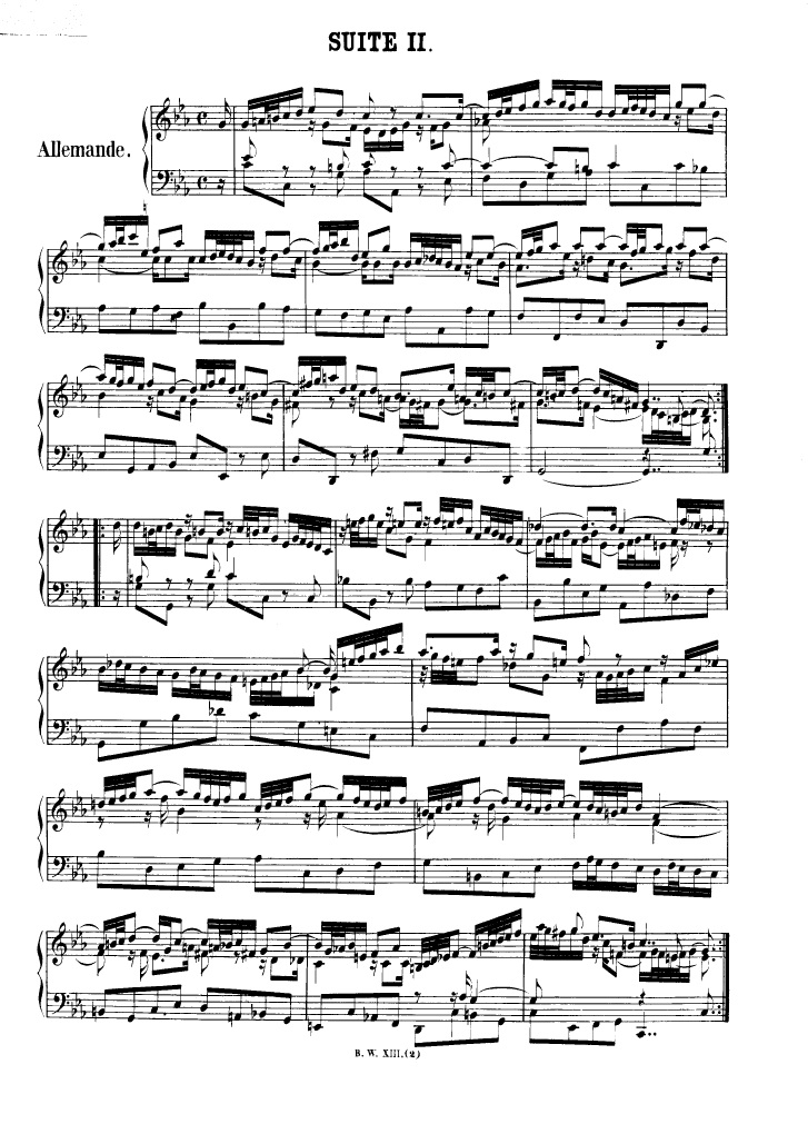 法国组曲 French Suites BWV 812钢琴谱