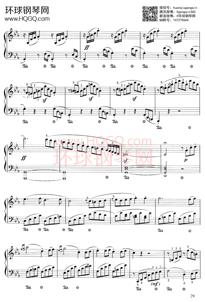 B1 奏鸣曲钢琴谱