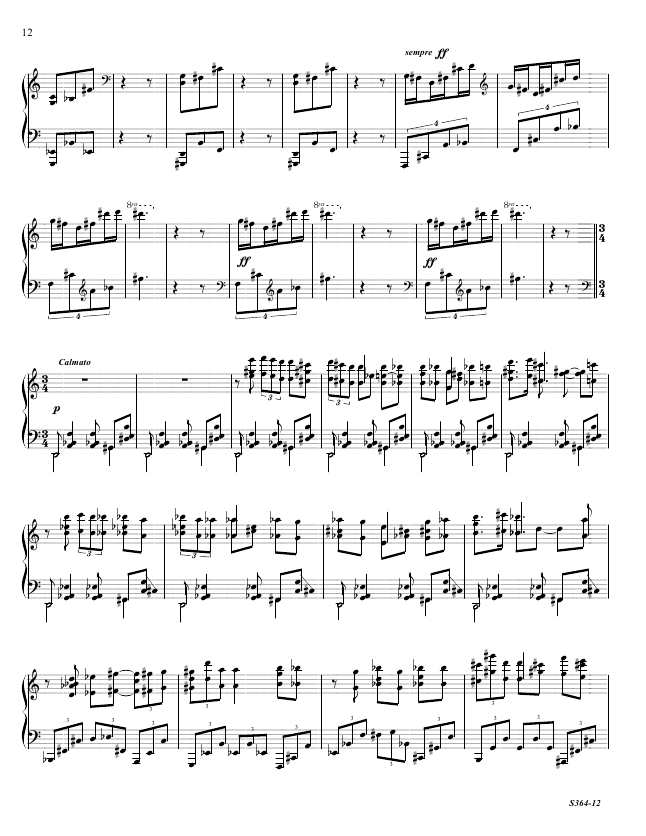 第八钢琴奏鸣曲 Piano Sonata No.8 S.364a Ornstein, Leo 里奥·奥恩斯坦钢琴谱