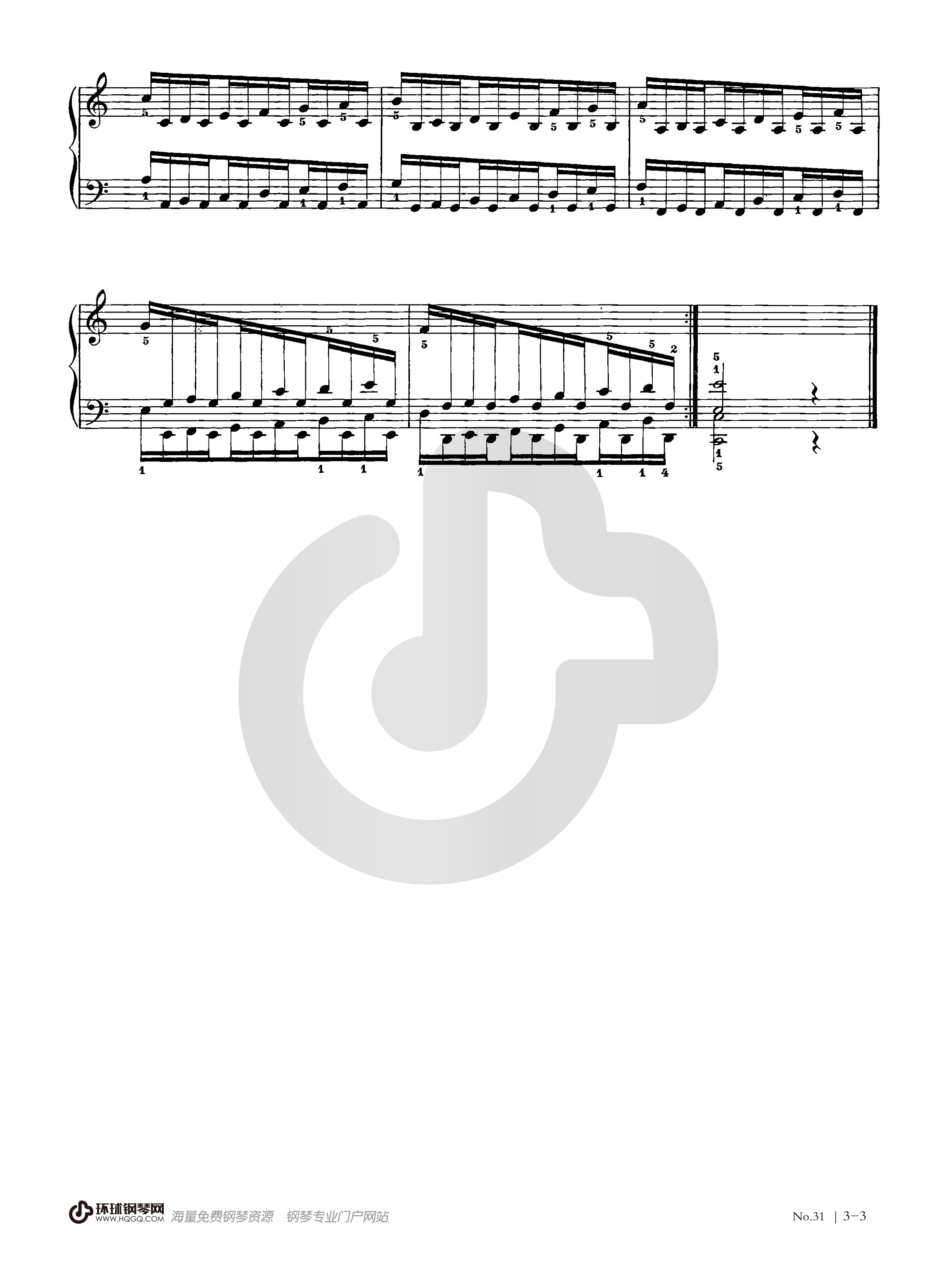 哈农钢琴练指法31钢琴谱