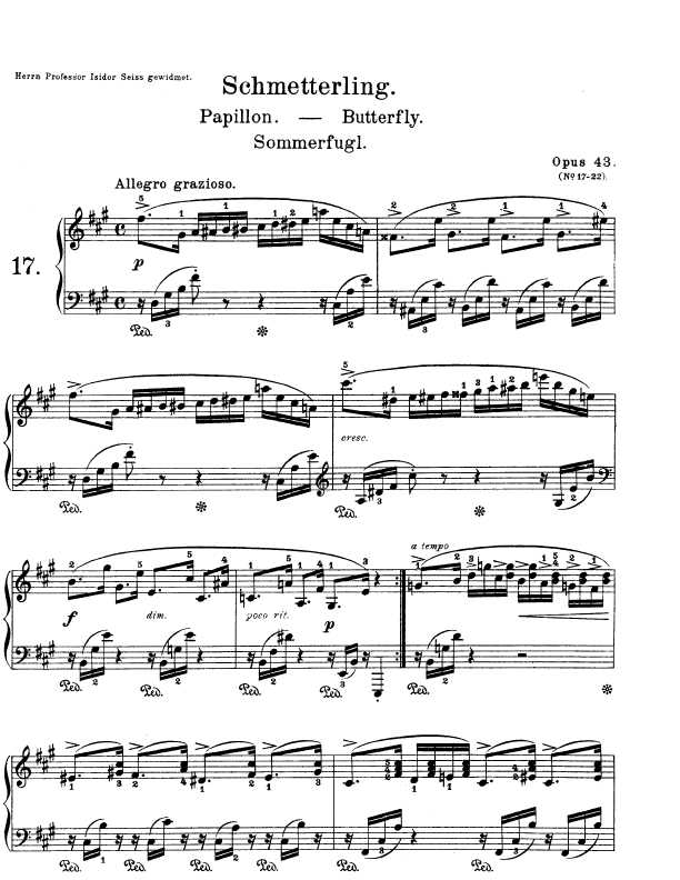 Lyric Pieces, Op.43, No.1钢琴谱