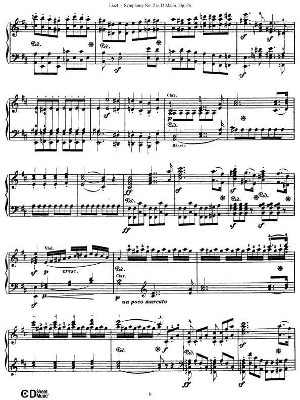 D大调第二交响曲 Symphony No.2 in D Major Op.36钢琴谱