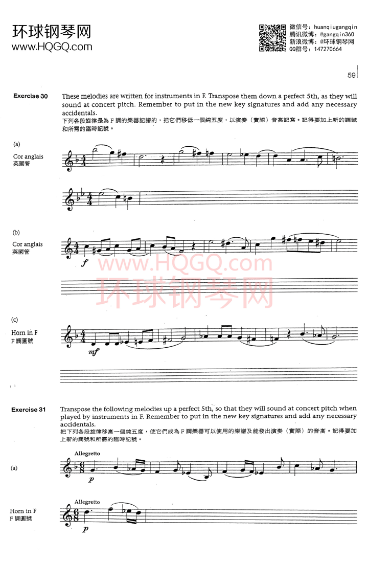 英皇钢琴考级乐理练习第五级钢琴谱