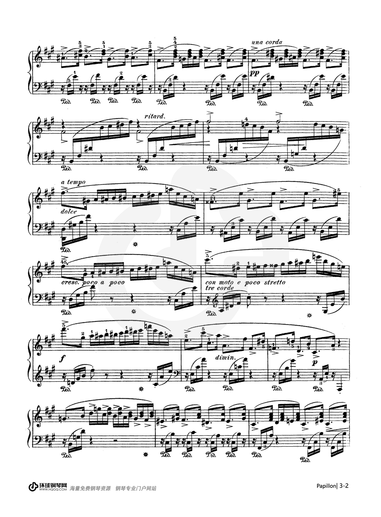 Papillon Op.43 No.17钢琴谱