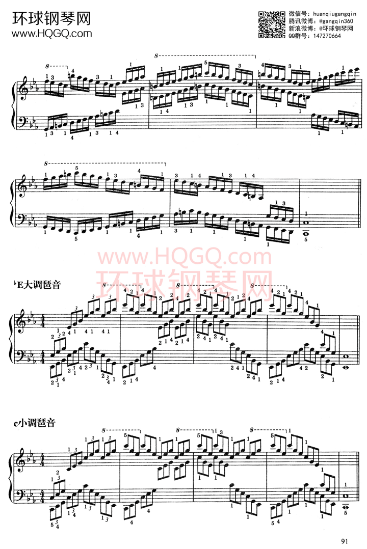 A1 音阶、琶音钢琴谱