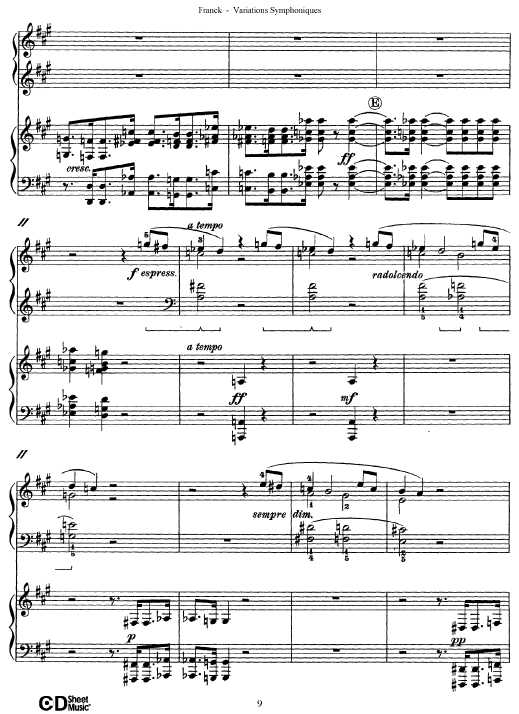 交响变奏曲 Variations Symphoniques钢琴谱