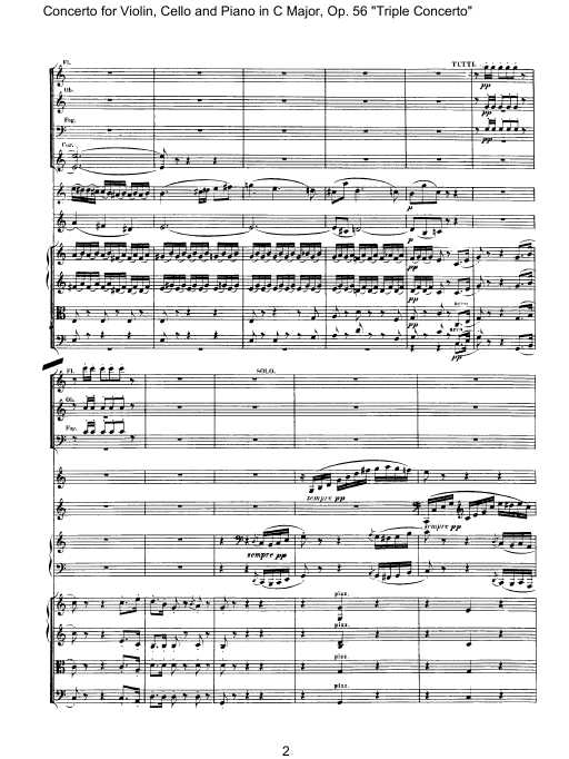 C大调三重协奏曲 Triple Concerto in C Major Op.56钢琴谱