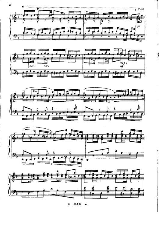 F大调第二勃兰登堡协奏曲 Brandenburg Concerto No.2 in F Major BWV.1047钢琴谱