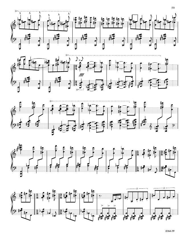 第八钢琴奏鸣曲 Piano Sonata No.8 S.364a Ornstein, Leo 里奥·奥恩斯坦钢琴谱