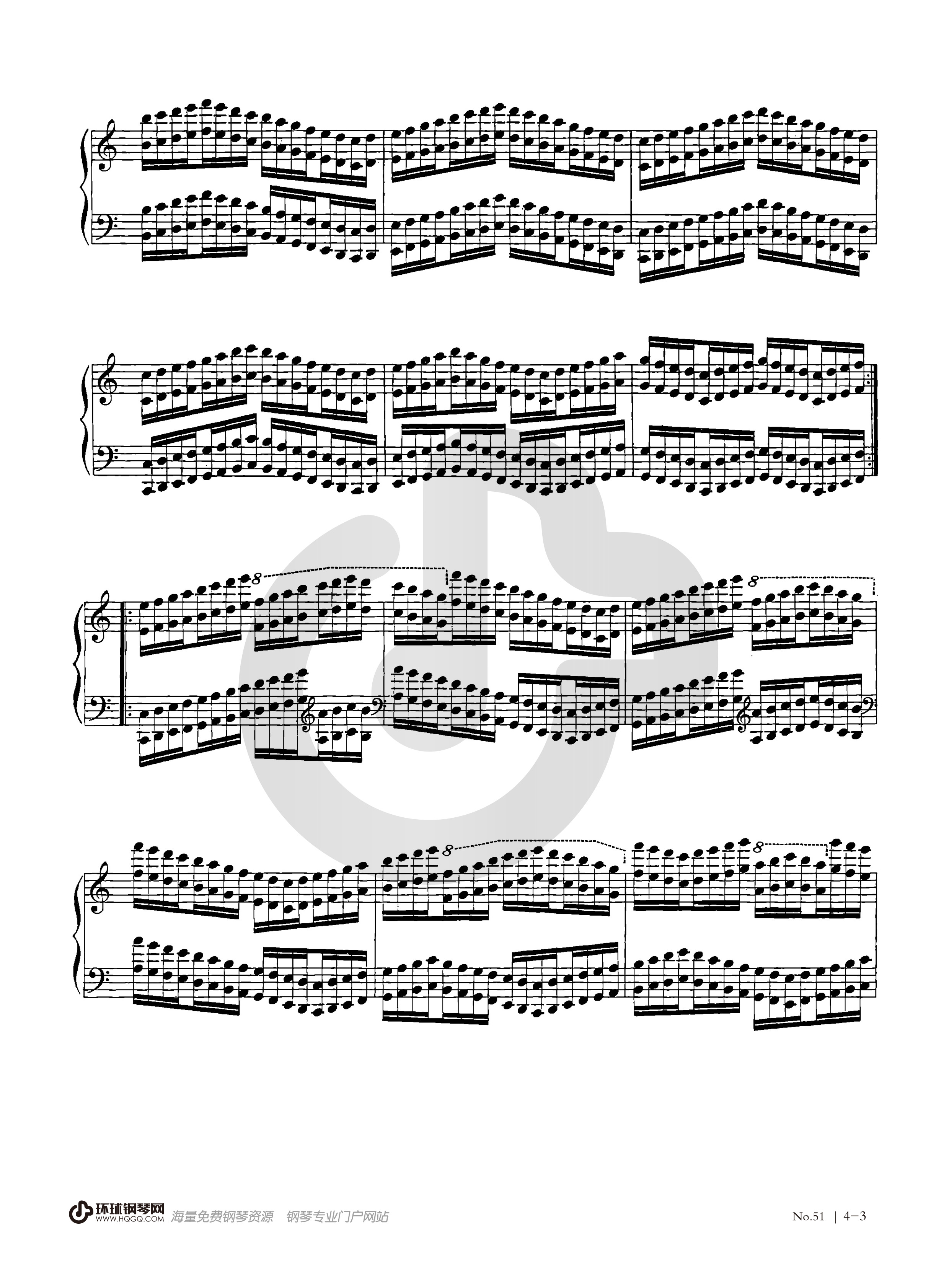 哈农钢琴练指法51钢琴谱