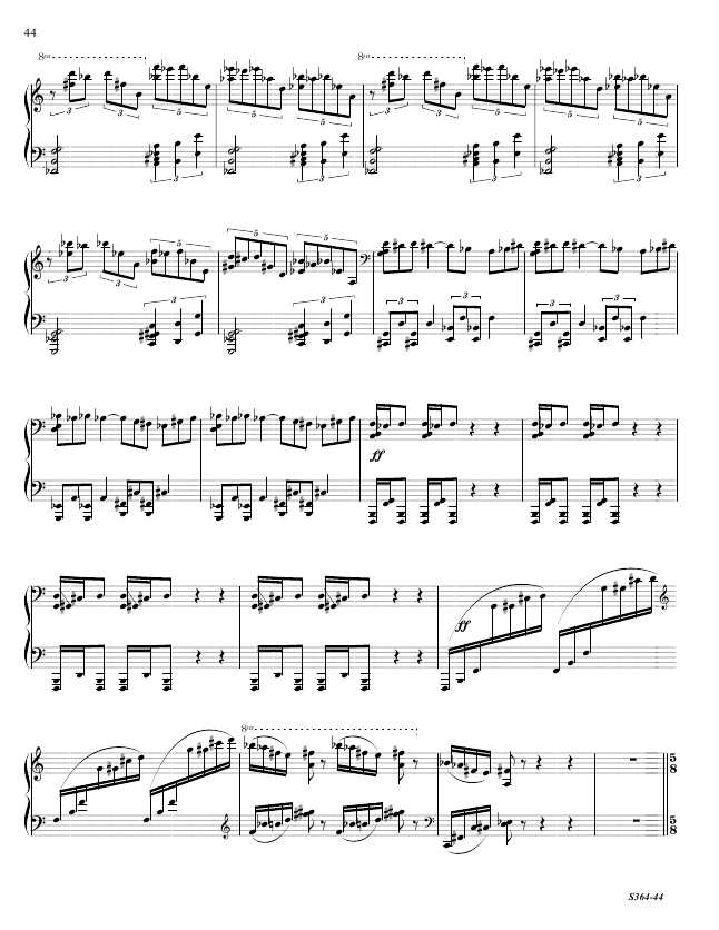 第八钢琴奏鸣曲 Piano Sonata No.8 S.364a Ornstein, Leo 里奥·奥恩斯坦钢琴谱