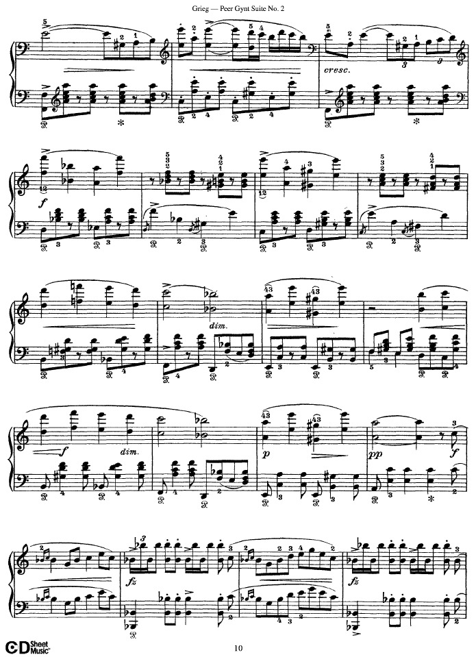 Peer Gynt Suite No.2 Op.55钢琴谱