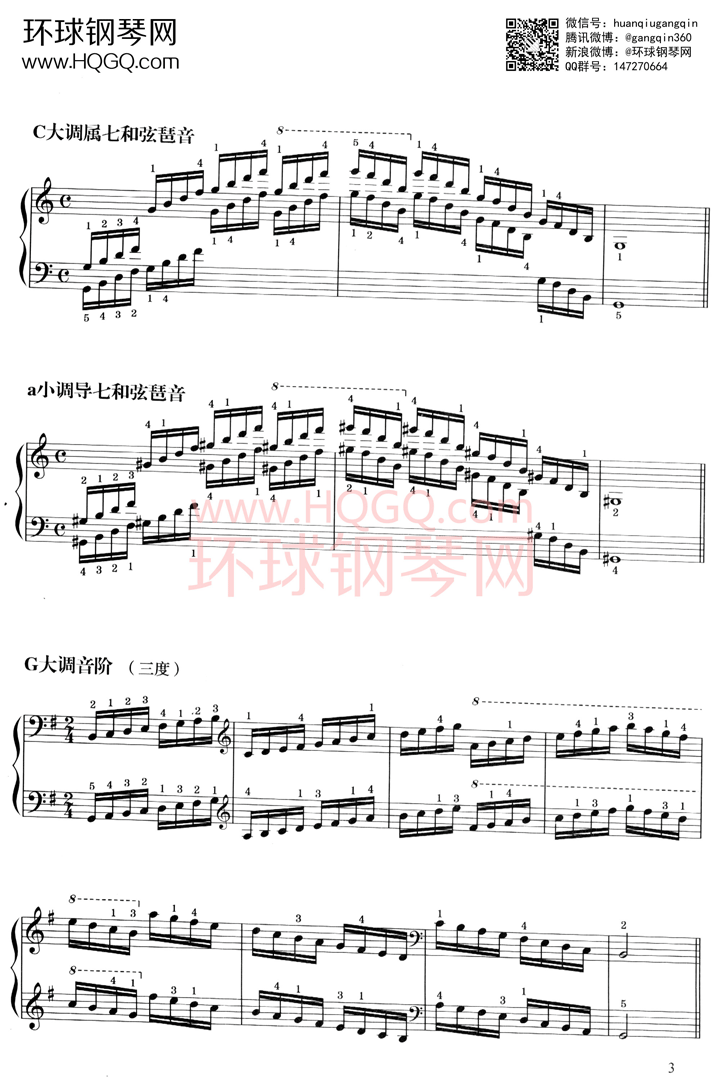 A1 音阶、琶音钢琴谱