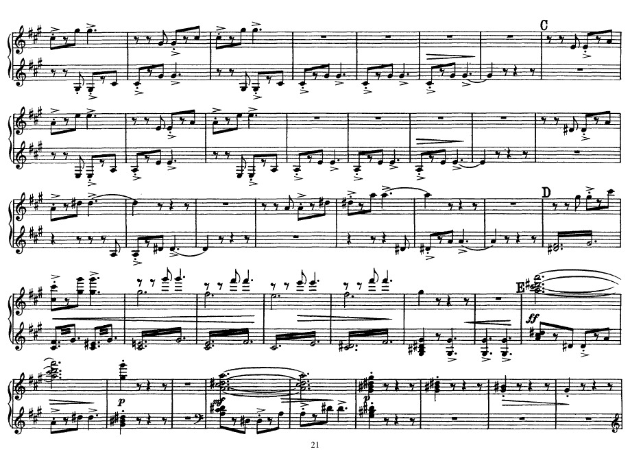 Peer Gynt Suite no.2钢琴谱