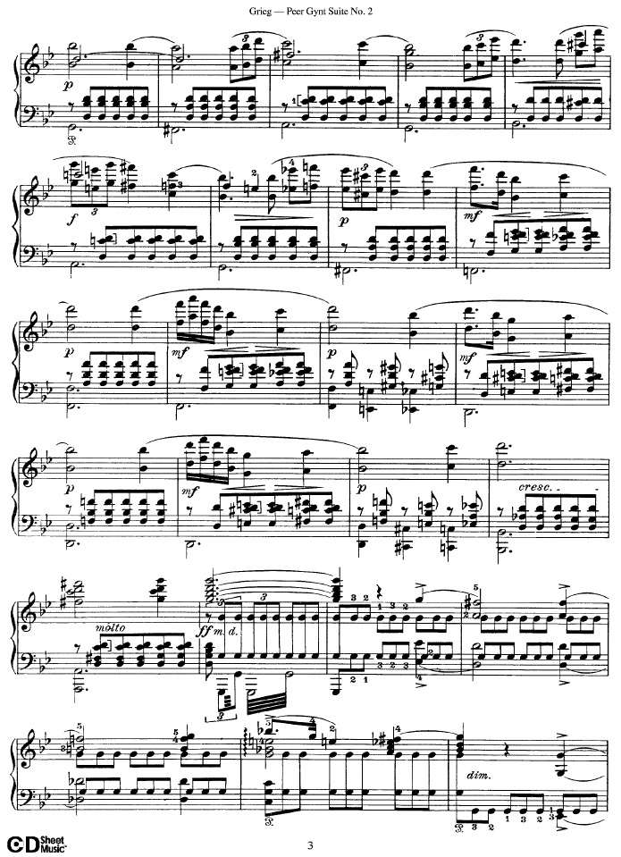 Peer Gynt Suite No.2 Op.55钢琴谱