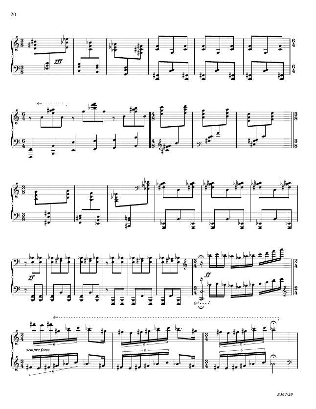 第八钢琴奏鸣曲 Piano Sonata No.8 S.364a Ornstein, Leo 里奥·奥恩斯坦钢琴谱