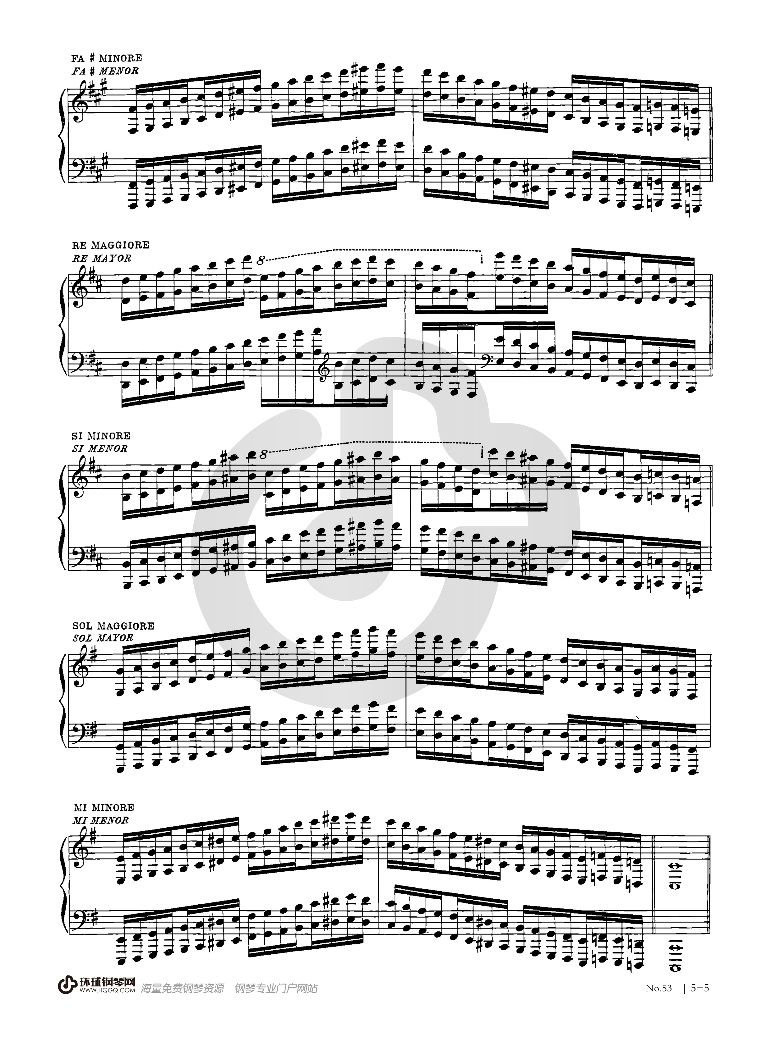 哈农钢琴练指法53钢琴谱