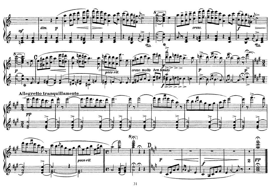 Peer Gynt Suite no.2钢琴谱