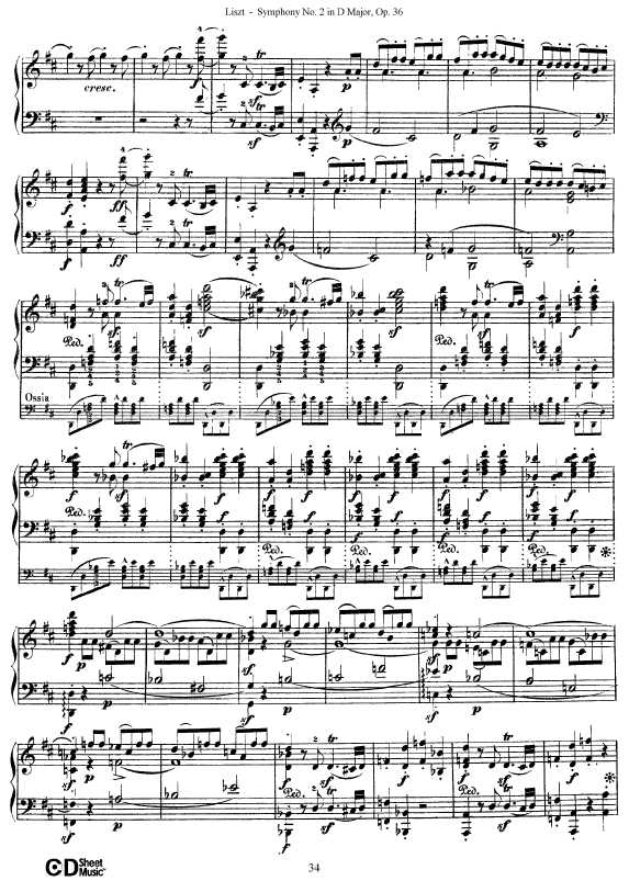 D大调第二交响曲 Symphony No.2 in D Major Op.36钢琴谱