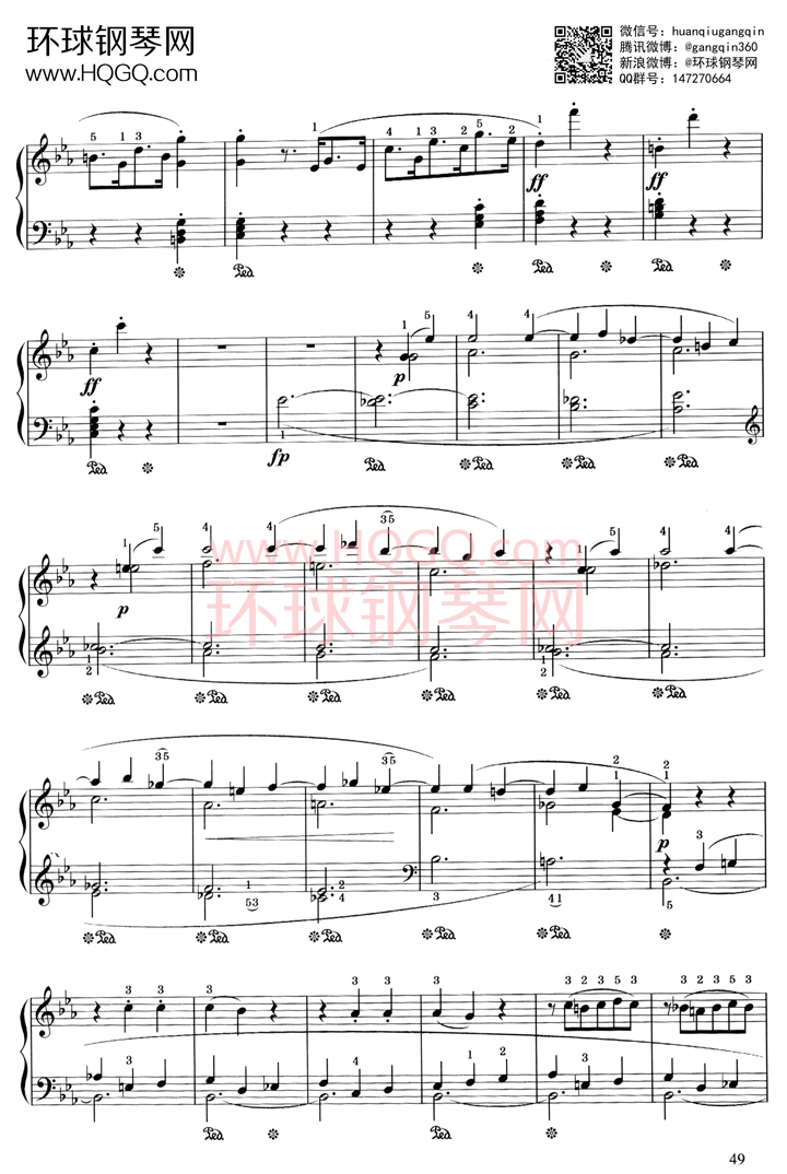 B2 奏鸣曲钢琴谱