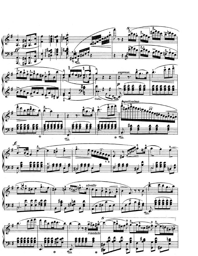 e小调第一钢琴协奏曲 Op.11 Piano Concerto No.1 in e Minor Op.11钢琴谱