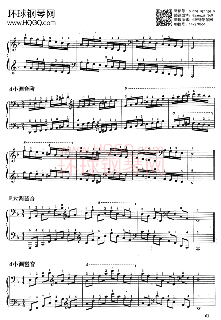 A1 音阶、琶音钢琴谱