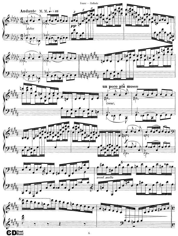 叙事曲 Ballade for Piano and Orchestra Op.19钢琴谱