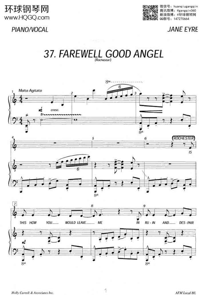 37.FAREWELL GOOD ANGEL钢琴谱