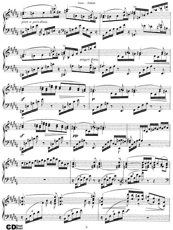 叙事曲 Ballade for Piano and Orchestra Op.19钢琴谱