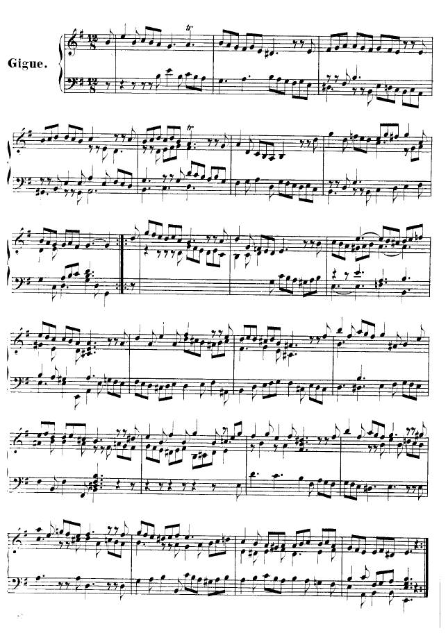 e小调第四组曲 Suite No.4 in e Minor HWV 429钢琴谱