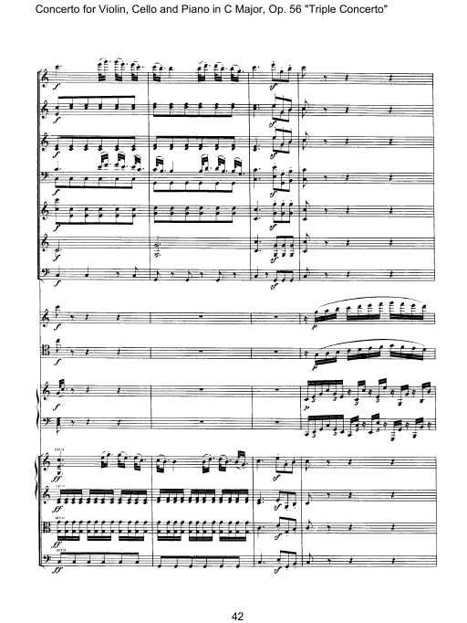 C大调三重协奏曲 Triple Concerto in C Major Op.56钢琴谱