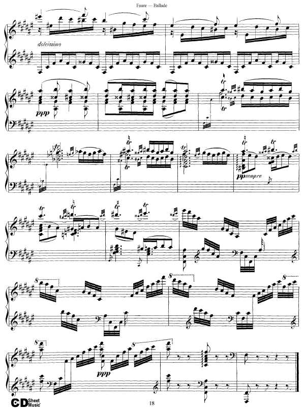 叙事曲 Ballade for Piano and Orchestra Op.19钢琴谱