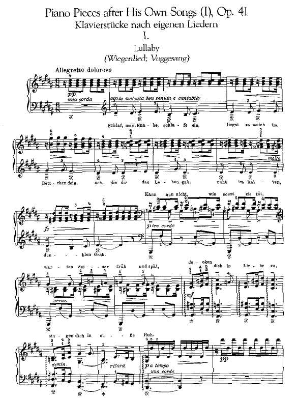 6首歌曲改编曲 6 Piano Transcriptions of Songs Op.41钢琴谱