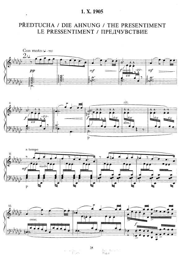 钢琴奏鸣曲1. X. 1905 Piano Sonata 1. X. 1905钢琴谱